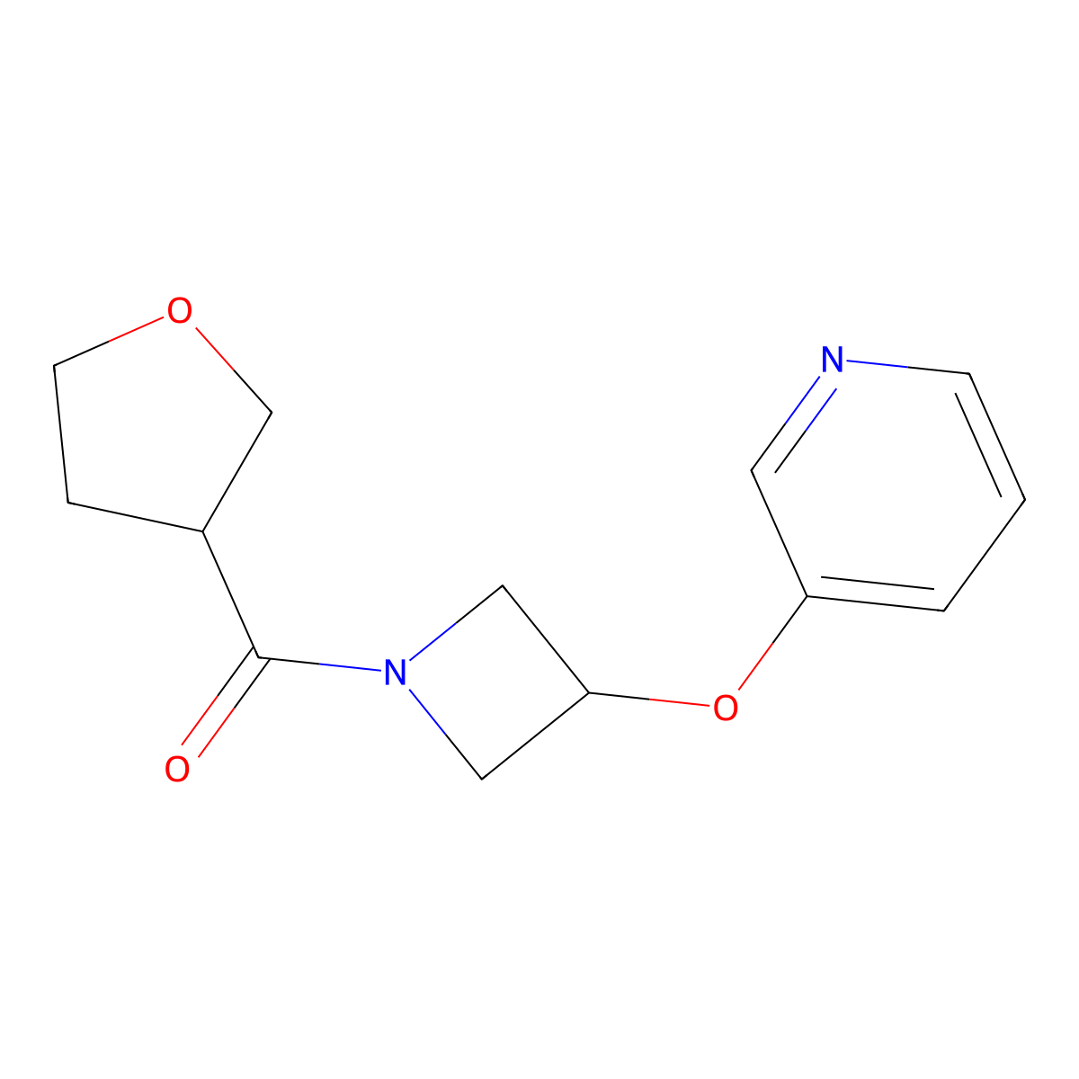 (3-(Pyridin-3-yloxy)azetidin-1-yl)(tetrahydrofuran-3-yl)methanone molecular structure, CAS 1903199-67-6
