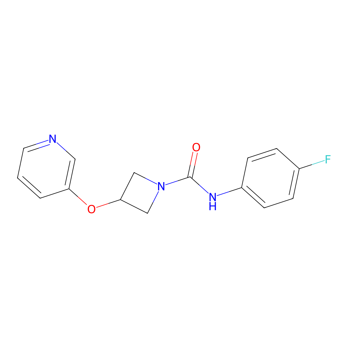N-(4-fluorophenyl)-3-(pyridin-3-yloxy)azetidine-1-carboxamide molecular structure, CAS 1903199-71-2