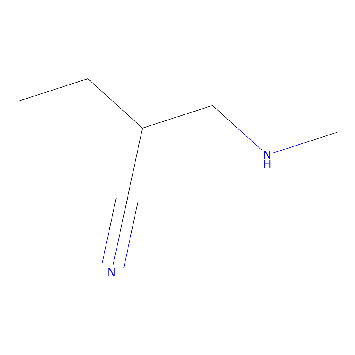 2-[(Methylamino)methyl]butanenitrile molecular structure, CAS 1903199-99-4