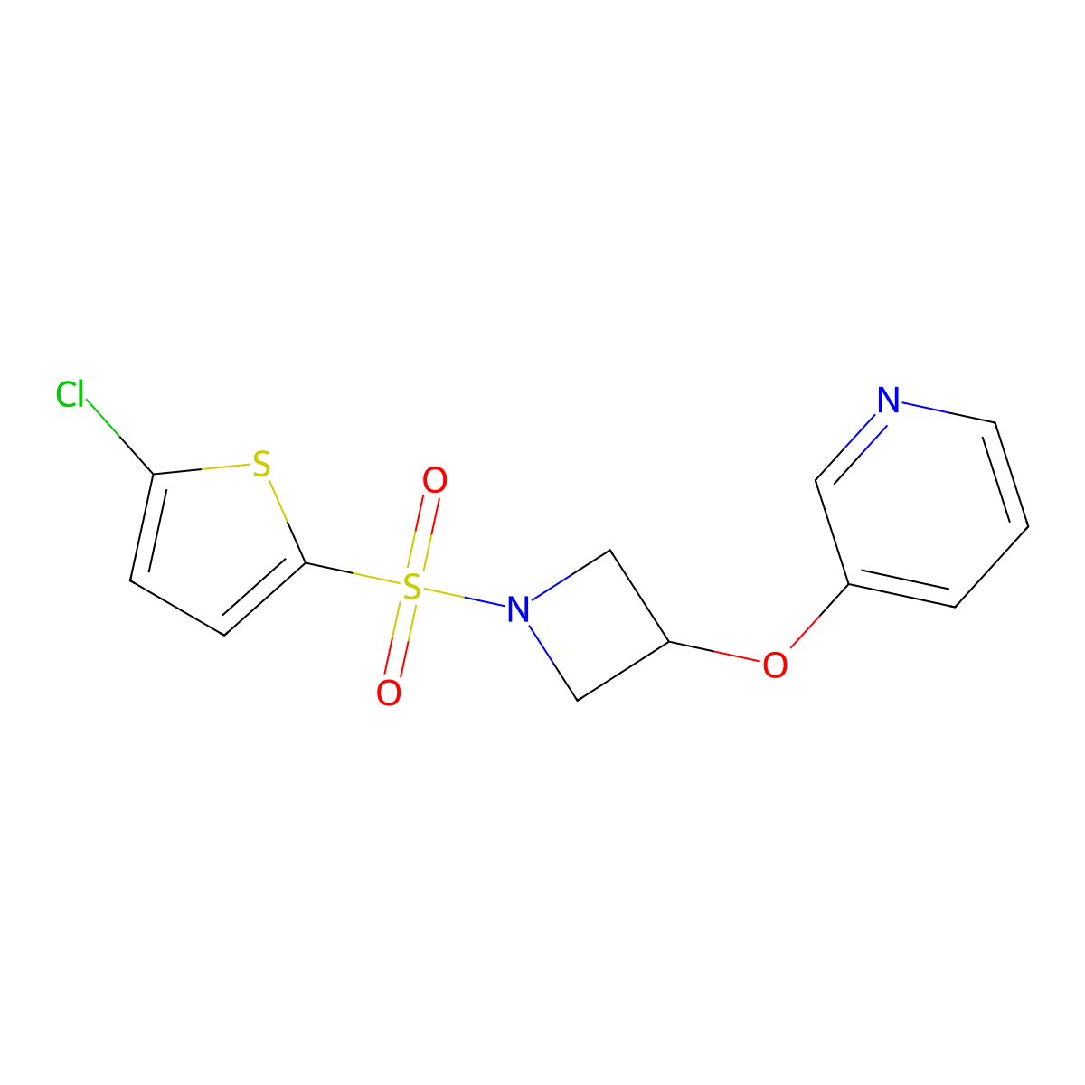 3-({1-[(5-Chlorothiophen-2-yl)sulfonyl]azetidin-3-yl}oxy)pyridine molecular structure, CAS 1903200-11-2
