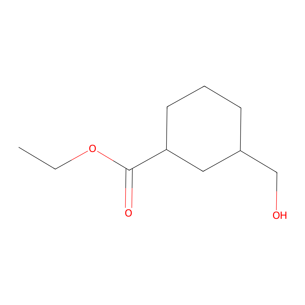 Ethyl 3-(hydroxymethyl)cyclohexane-1-carboxylate molecular structure, CAS 190321-53-0