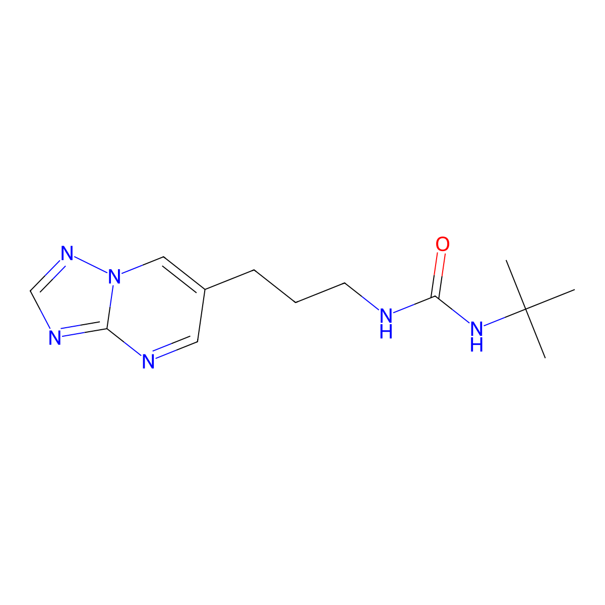1-(3-([1,2,4]Triazolo[1,5-a]pyrimidin-6-yl)propyl)-3-(tert-butyl)urea molecular structure, CAS 1903212-76-9