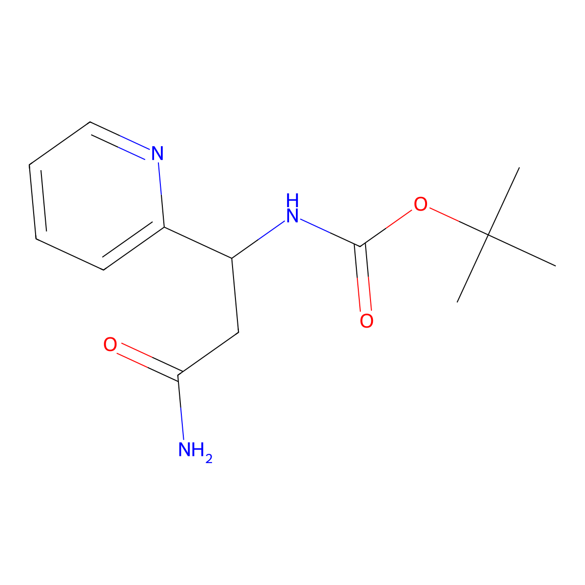 1,1-Dimethylethyl N-[3-amino-3-oxo-1-(2-pyridinyl)propyl]carbamate molecular structure, CAS 1903222-81-0