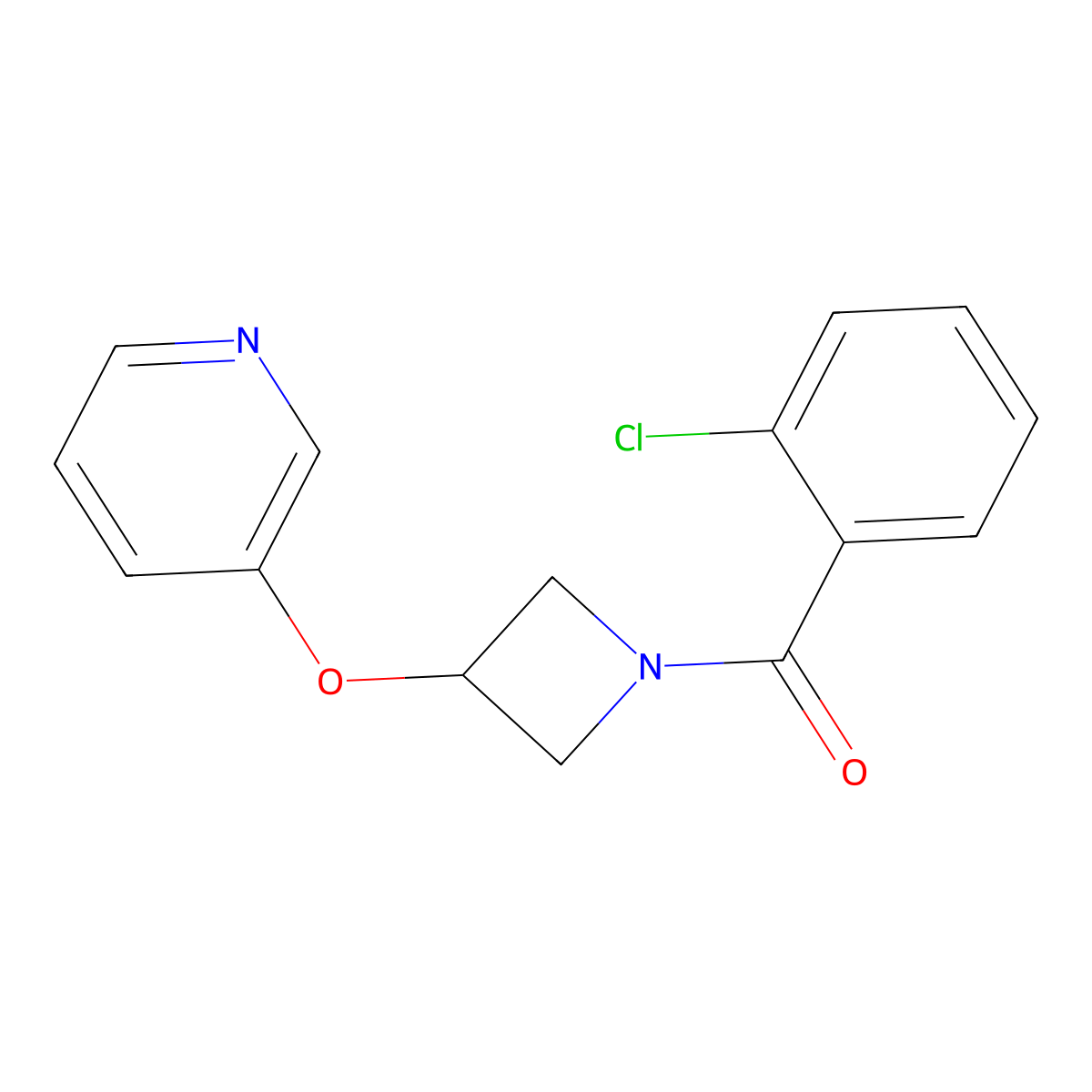 (2-Chlorophenyl)(3-(pyridin-3-yloxy)azetidin-1-yl)methanone molecular structure, CAS 1903224-96-3