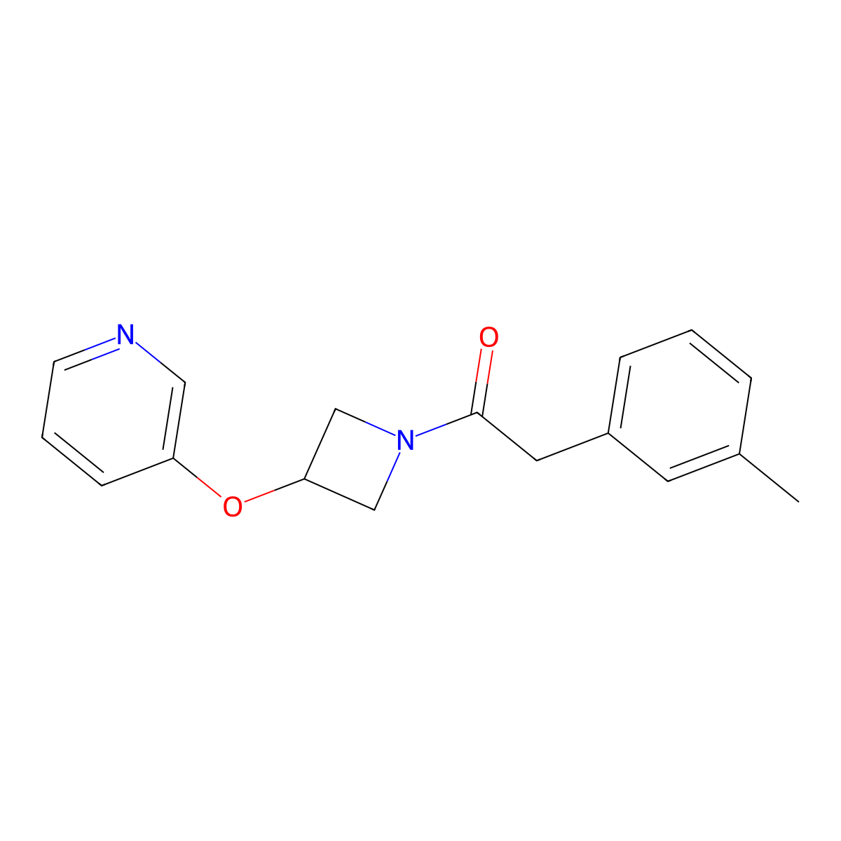 1-(3-(Pyridin-3-yloxy)azetidin-1-yl)-2-(m-tolyl)ethanone molecular structure, CAS 1903225-07-9