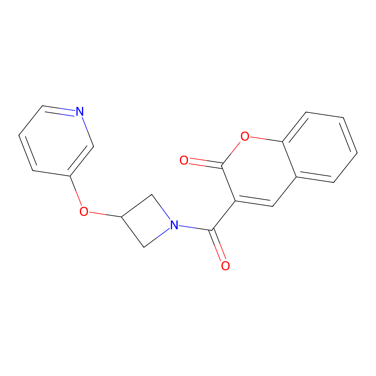 3-(3-(pyridin-3-yloxy)azetidine-1-carbonyl)-2H-chromen-2-one molecular structure, CAS 1903225-15-9