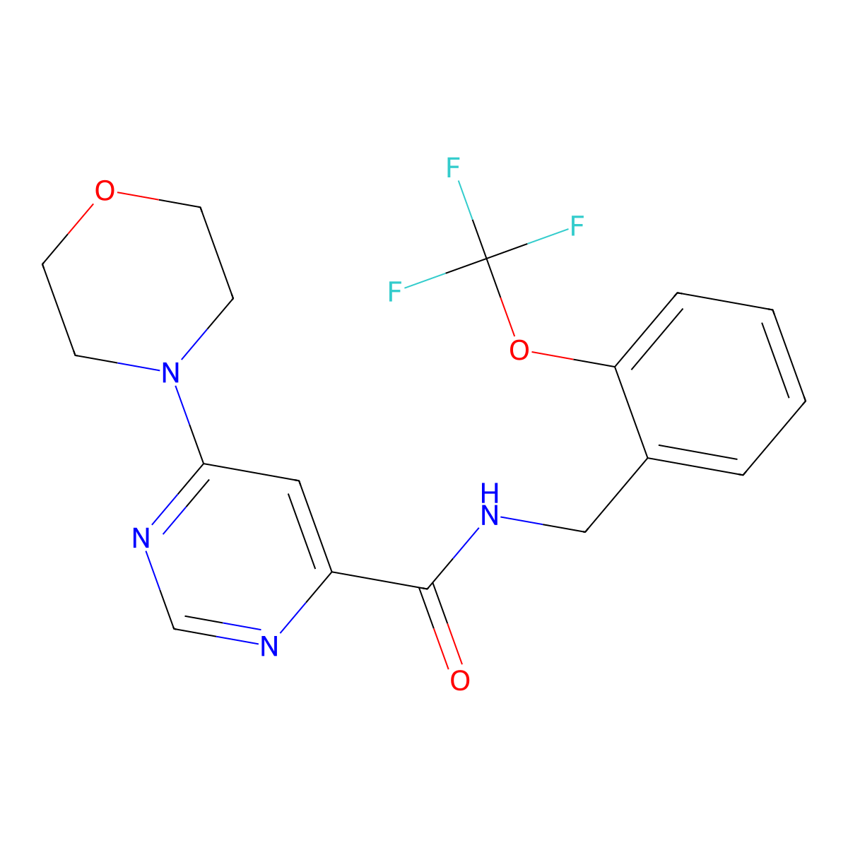 6-morpholino-N-(2-(trifluoromethoxy)benzyl)pyrimidine-4-carboxamide molecular structure, CAS 1903225-23-9