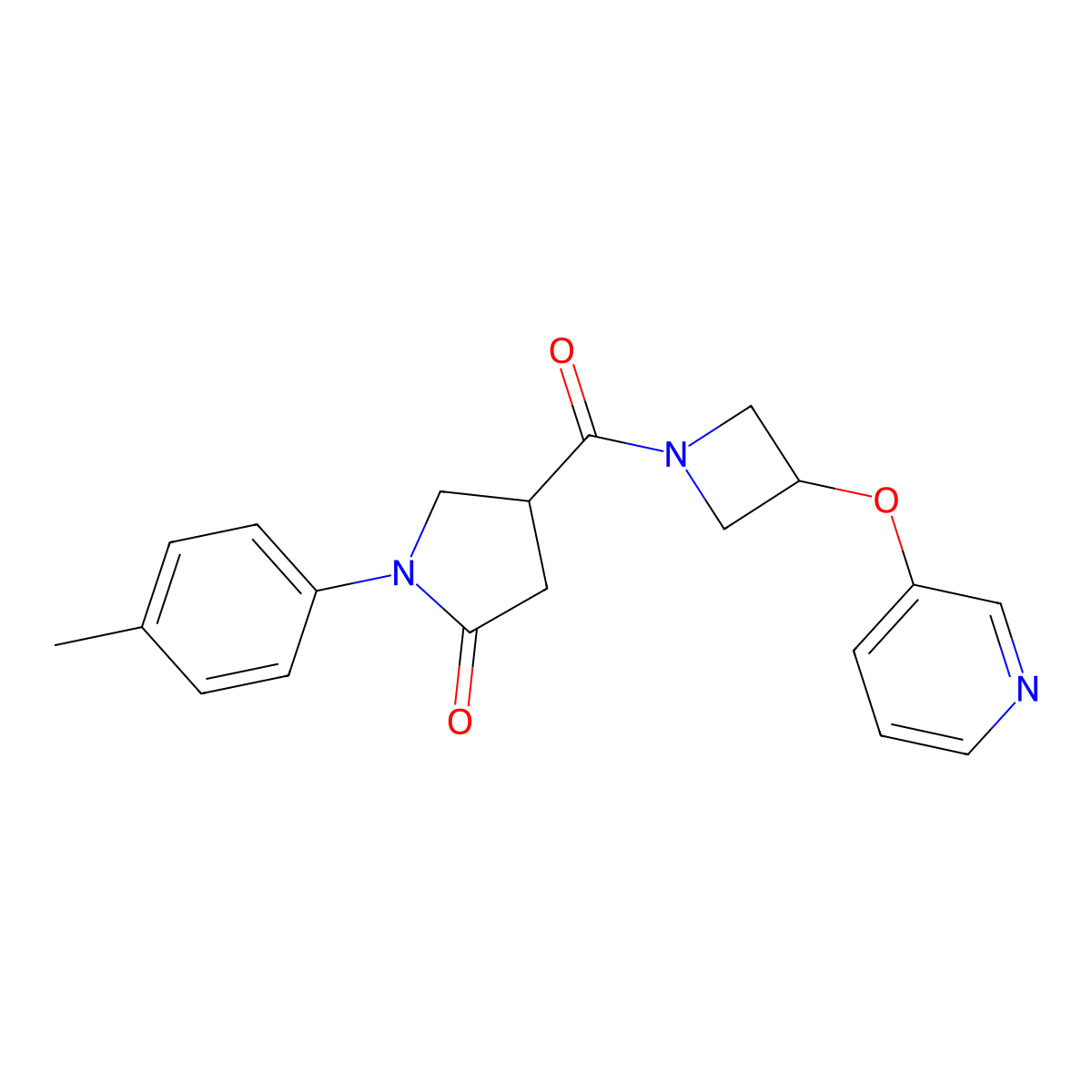 4-(3-(Pyridin-3-yloxy)azetidine-1-carbonyl)-1-(p-tolyl)pyrrolidin-2-one molecular structure, CAS 1903225-29-5