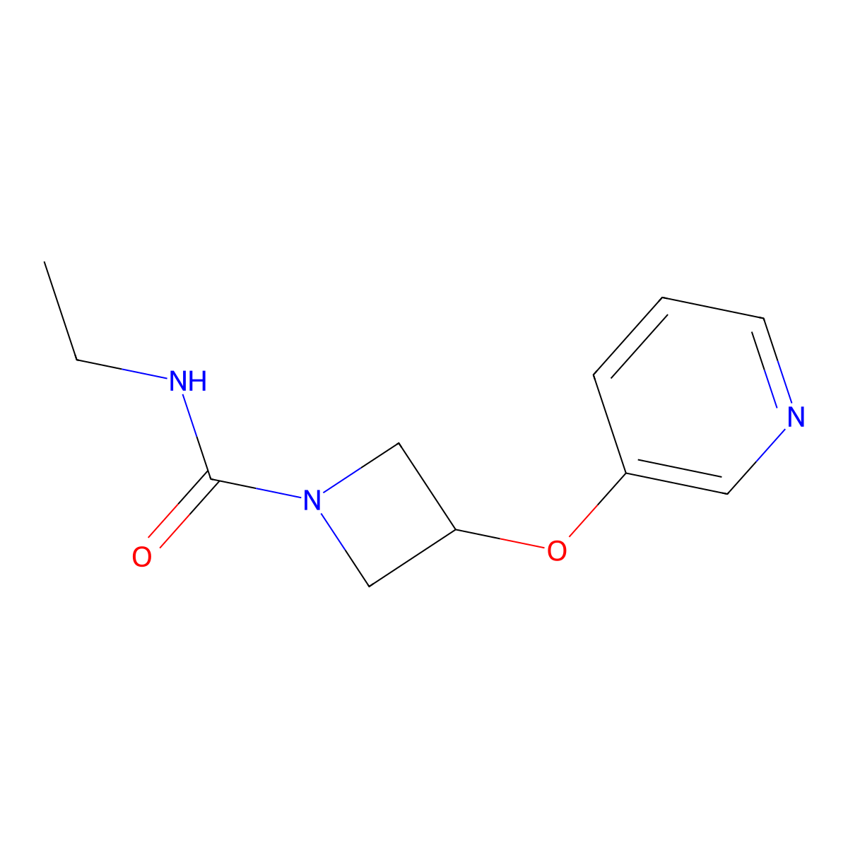N-ethyl-3-(pyridin-3-yloxy)azetidine-1-carboxamide molecular structure, CAS 1903225-93-3