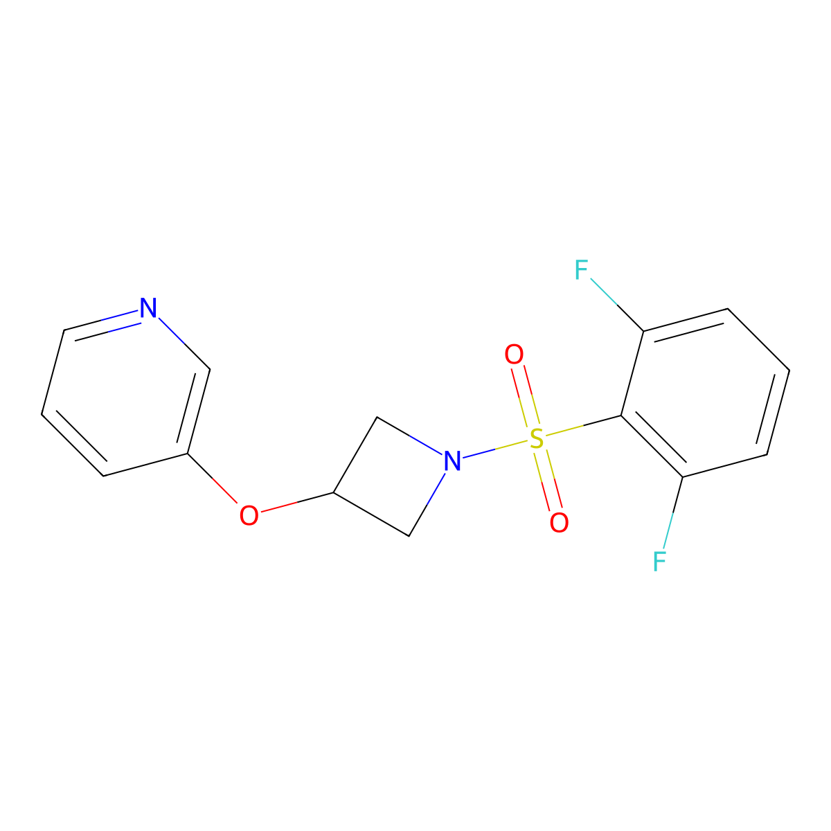 3-((1-((2,6-Difluorophenyl)sulfonyl)azetidin-3-yl)oxy)pyridine molecular structure, CAS 1903226-26-5