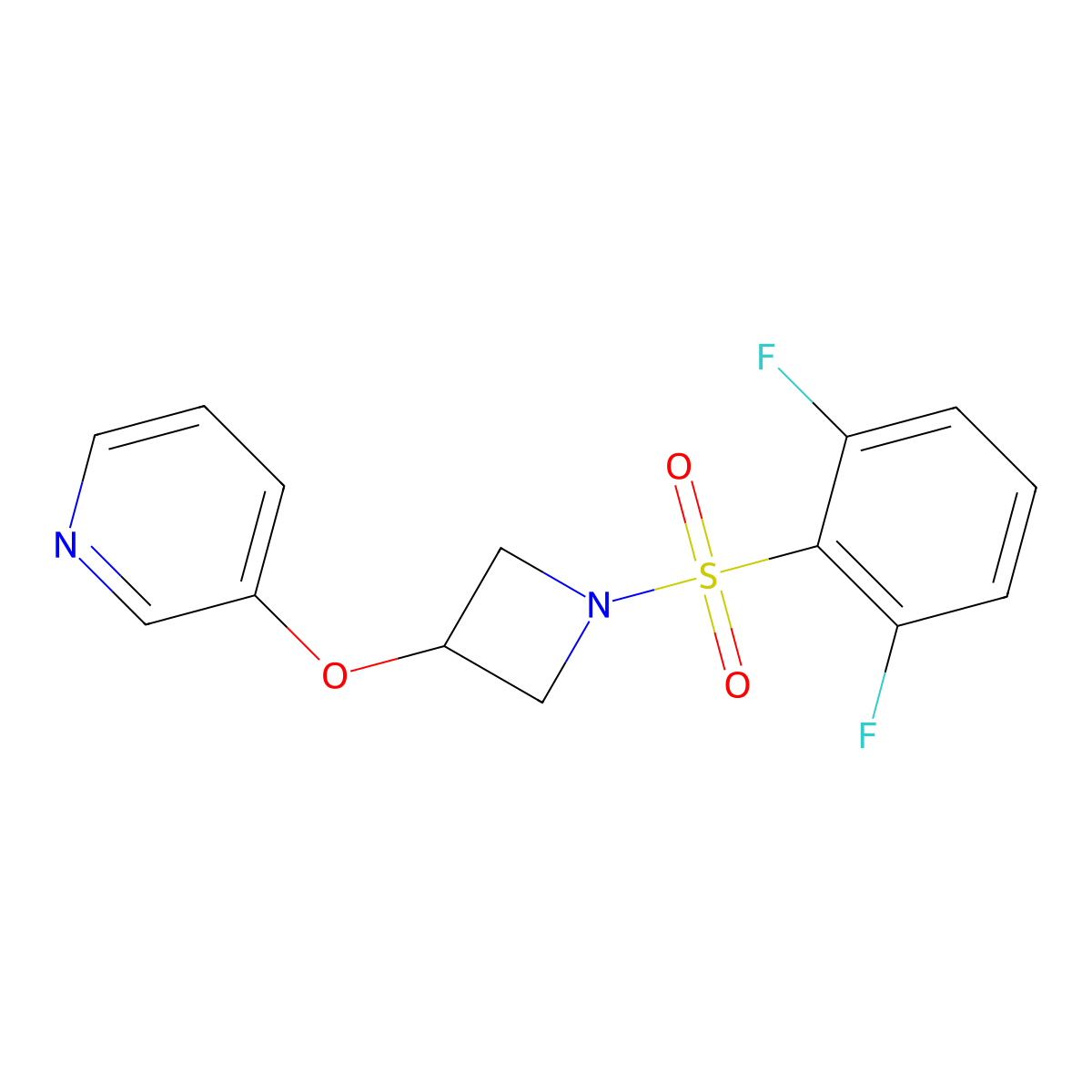 3-((1-((2,6-Difluorophenyl)sulfonyl)azetidin-3-yl)oxy)pyridine molecular structure, CAS 1903226-26-5
