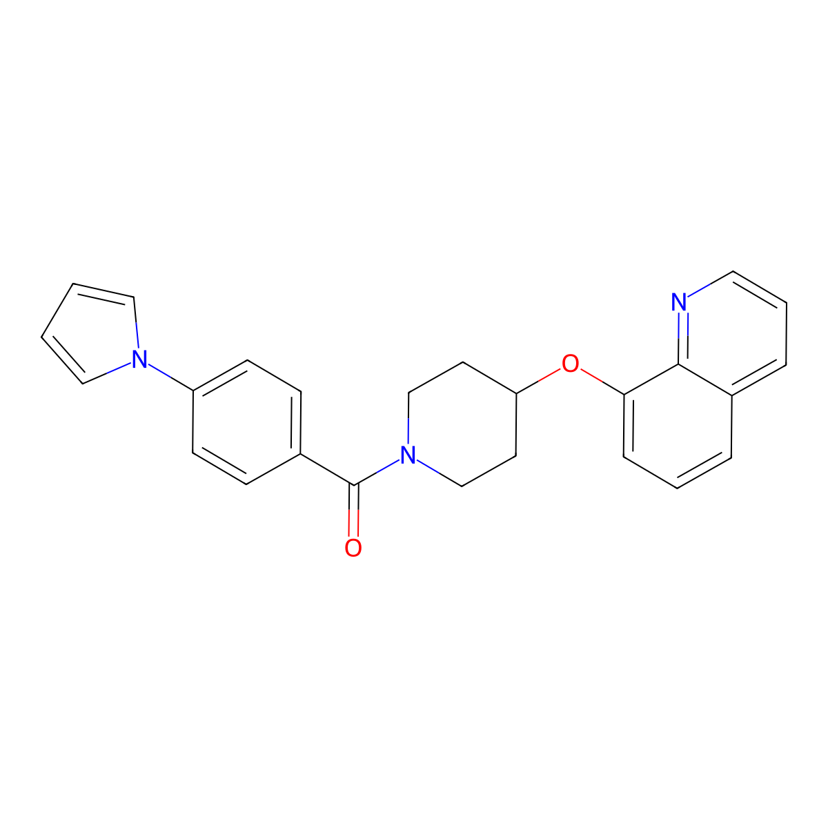 8-({1-[4-(1H-pyrrol-1-yl)benzoyl]piperidin-4-yl}oxy)quinoline molecular structure, CAS 1903227-91-7