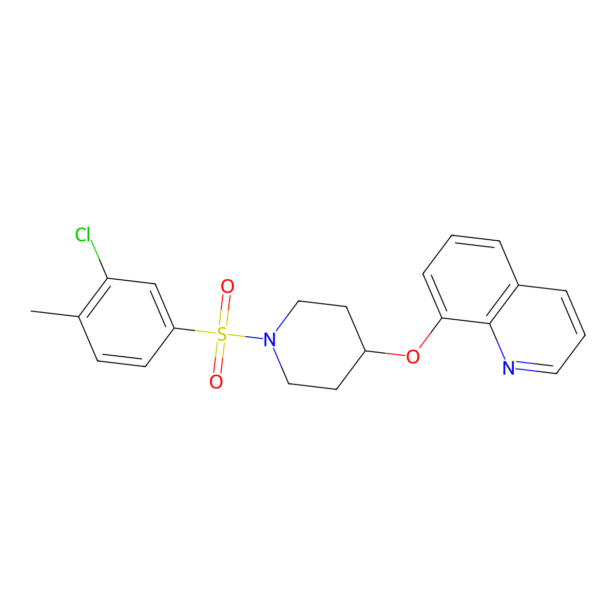 8-((1-((3-Chloro-4-methylphenyl)sulfonyl)piperidin-4-yl)oxy)quinoline molecular structure, CAS 1903228-64-7