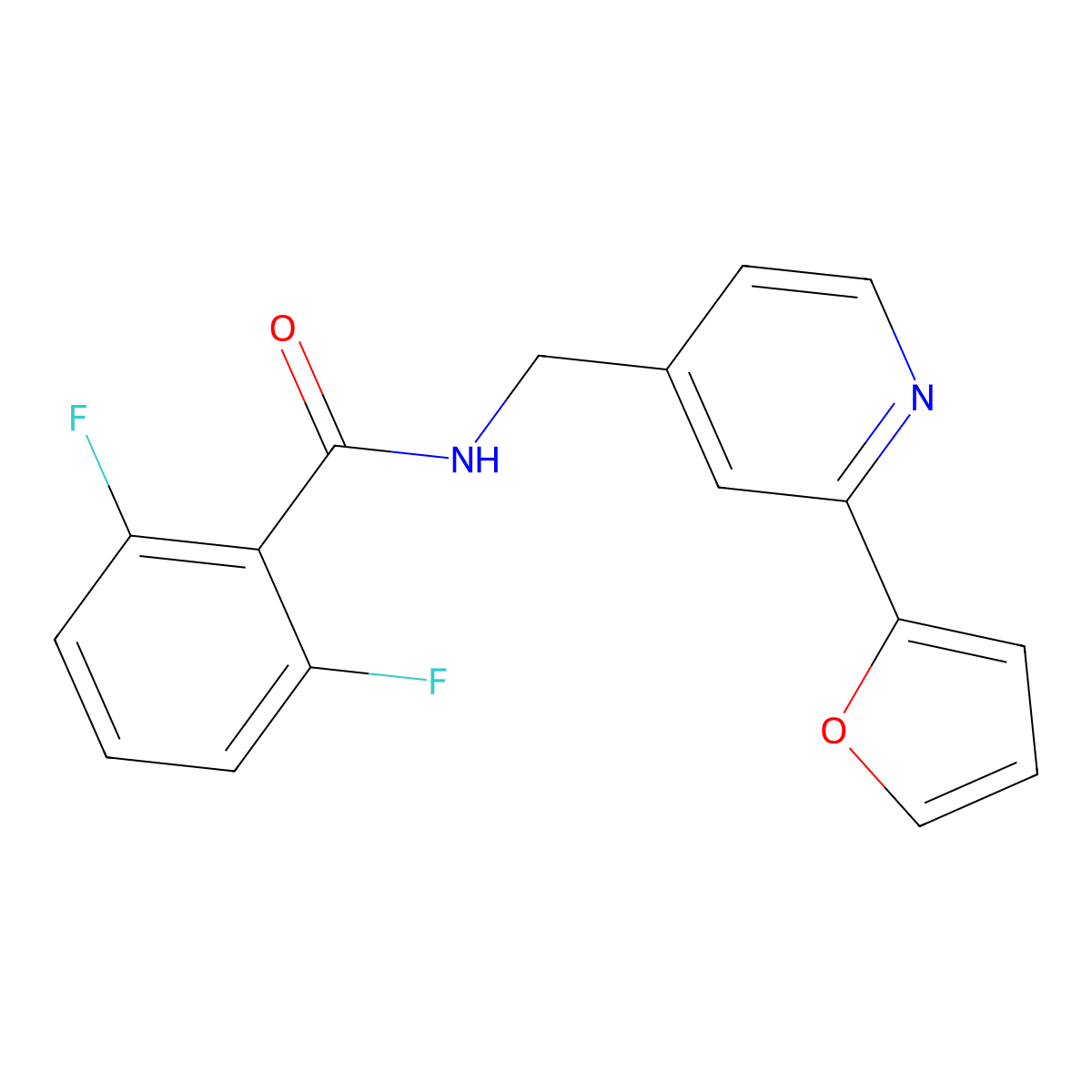 2,6-difluoro-N-{[2-(furan-2-yl)pyridin-4-yl]methyl}benzamide molecular structure, CAS 1903231-59-3
