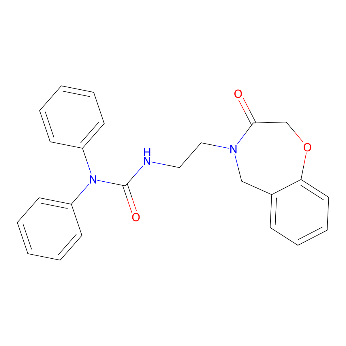 3-(2-(3-oxo-2,3-dihydrobenzo[f][1,4]oxazepin-4(5H)-yl)ethyl)-1,1-diphenylurea molecular structure, CAS 1903235-87-9