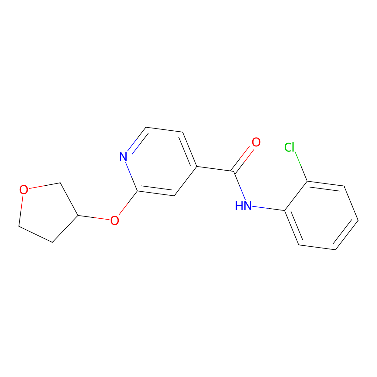 N-(2-chlorophenyl)-2-((tetrahydrofuran-3-yl)oxy)isonicotinamide molecular structure, CAS 1903235-93-7