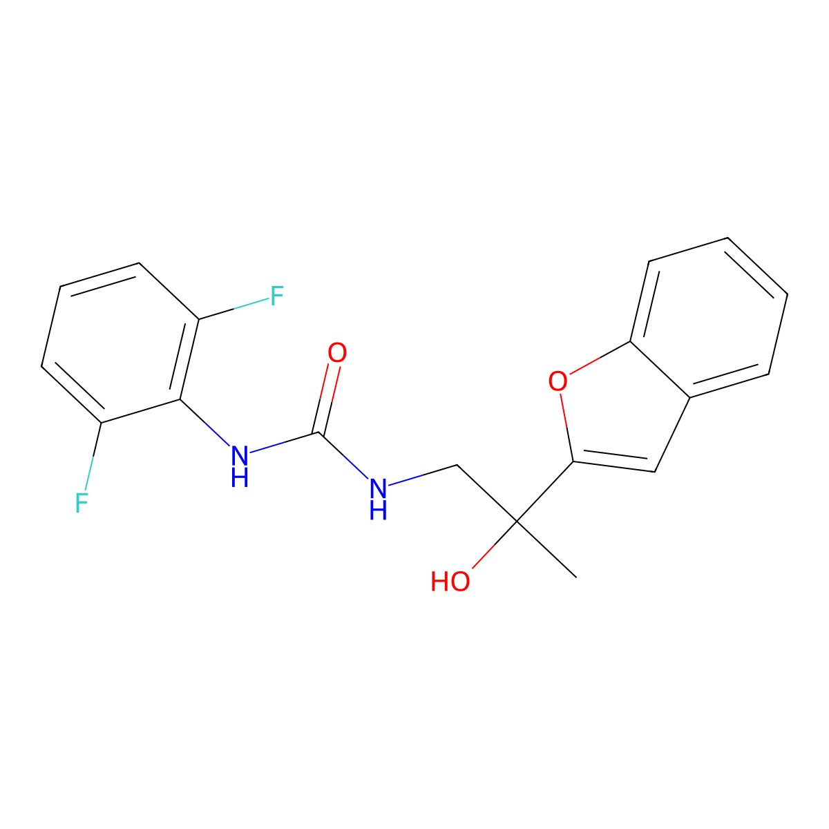 1-(2-(Benzofuran-2-yl)-2-hydroxypropyl)-3-(2,6-difluorophenyl)urea molecular structure, CAS 1903241-29-1