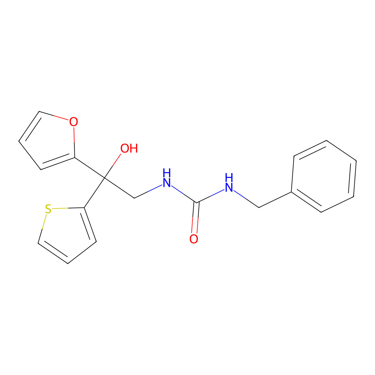 1-Benzyl-3-(2-(furan-2-yl)-2-hydroxy-2-(thiophen-2-yl)ethyl)urea molecular structure, CAS 1903244-15-4