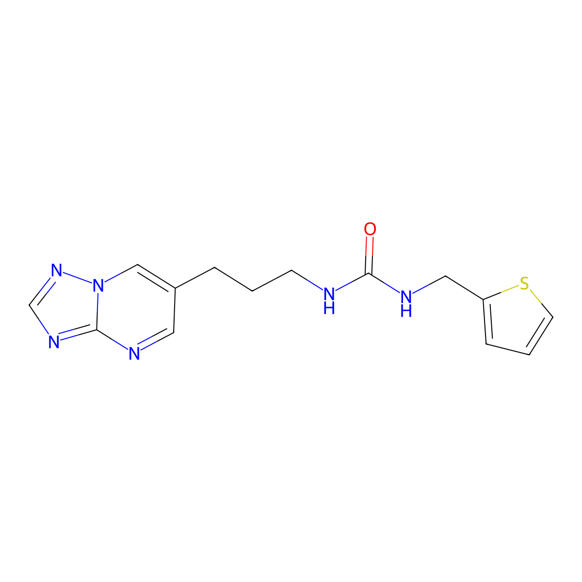 1-(3-([1,2,4]Triazolo[1,5-a]pyrimidin-6-yl)propyl)-3-(thiophen-2-ylmethyl)urea molecular structure, CAS 1903244-86-9