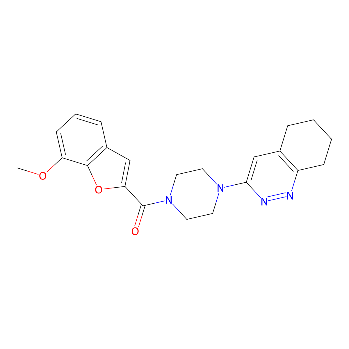 (7-Methoxybenzofuran-2-yl)(4-(5,6,7,8-tetrahydrocinnolin-3-yl)piperazin-1-yl)methanone molecular structure, CAS 1903246-41-2