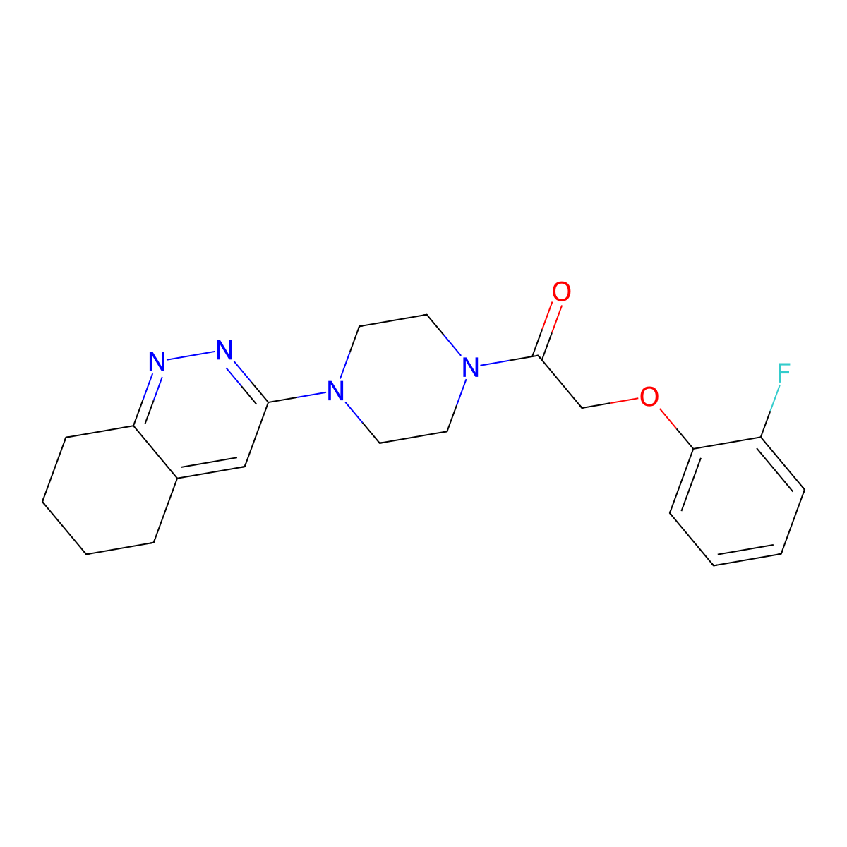 2-(2-Fluorophenoxy)-1-(4-(5,6,7,8-tetrahydrocinnolin-3-yl)piperazin-1-yl)ethanone molecular structure, CAS 1903246-46-7