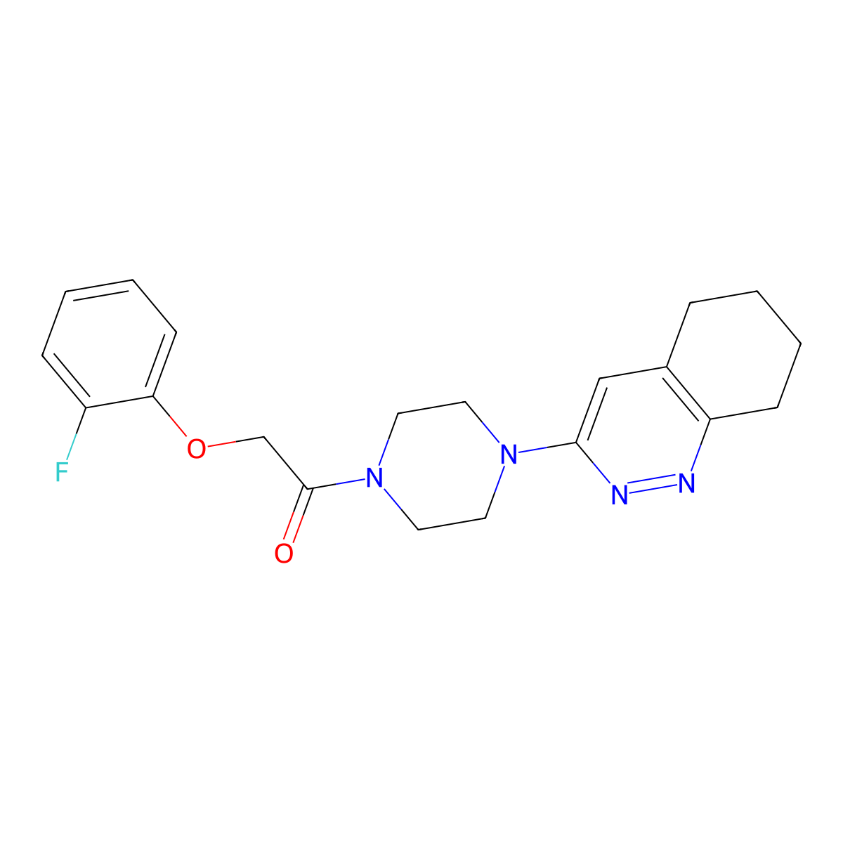 2-(2-Fluorophenoxy)-1-(4-(5,6,7,8-tetrahydrocinnolin-3-yl)piperazin-1-yl)ethanone molecular structure, CAS 1903246-46-7