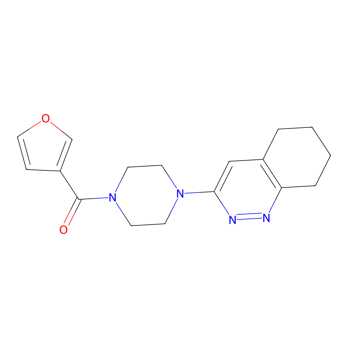 Furan-3-yl(4-(5,6,7,8-tetrahydrocinnolin-3-yl)piperazin-1-yl)methanone molecular structure, CAS 1903246-59-2