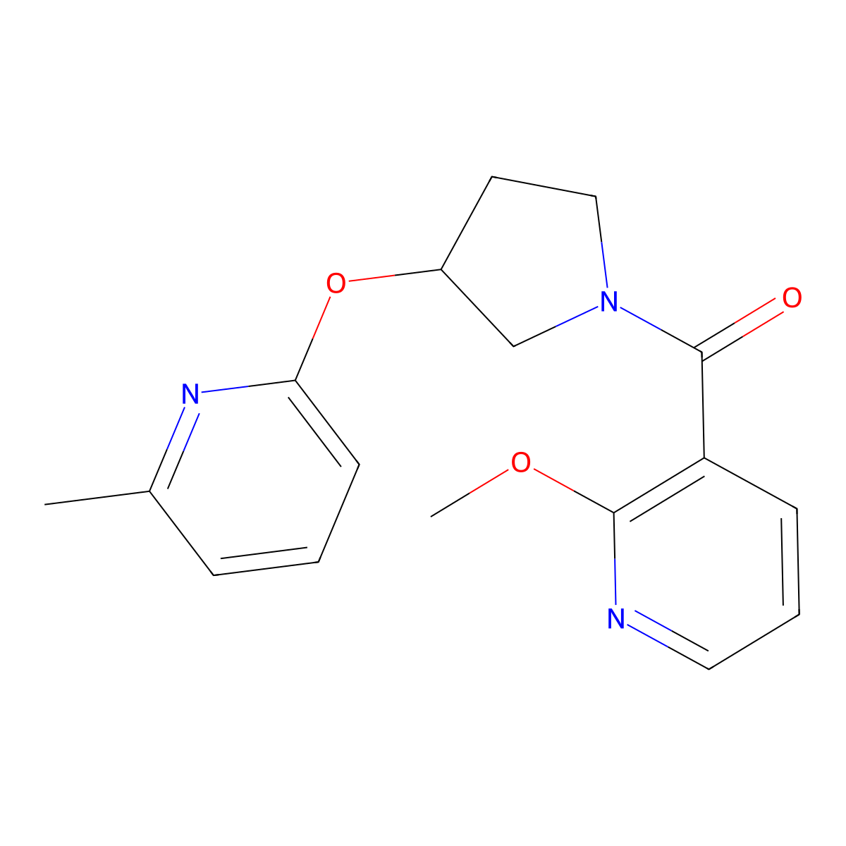 (2-Methoxypyridin-3-yl)(3-((6-methylpyridin-2-yl)oxy)pyrrolidin-1-yl)methanone molecular structure, CAS 1903246-64-9
