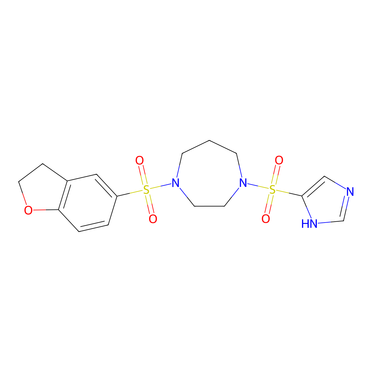 1-((1H-imidazol-4-yl)sulfonyl)-4-((2,3-dihydrobenzofuran-5-yl)sulfonyl)-1,4-diazepane molecular structure, CAS 1903246-75-2