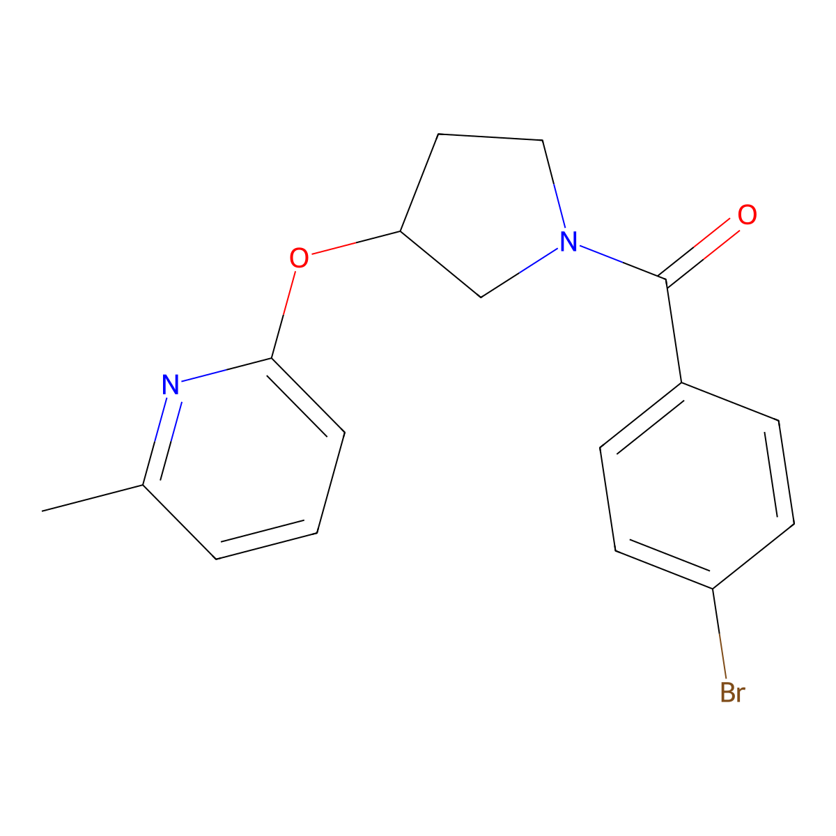 (4-Bromophenyl)(3-((6-methylpyridin-2-yl)oxy)pyrrolidin-1-yl)methanone molecular structure, CAS 1903247-11-9