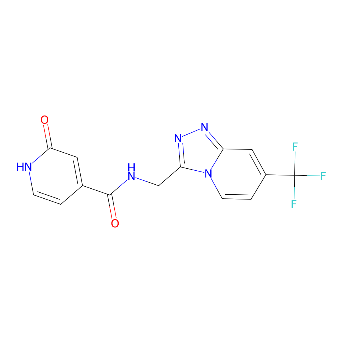 2-oxo-N-((7-(trifluoromethyl)-[1,2,4]triazolo[4,3-a]pyridin-3-yl)methyl)-1,2-dihydropyridine-4-carboxamide molecular structure, CAS 1903249-08-0