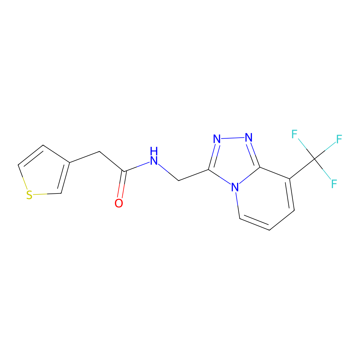 2-(thiophen-3-yl)-N-{[8-(trifluoromethyl)-[1,2,4]triazolo[4,3-a]pyridin-3-yl]methyl}acetamide molecular structure, CAS 1903249-13-7