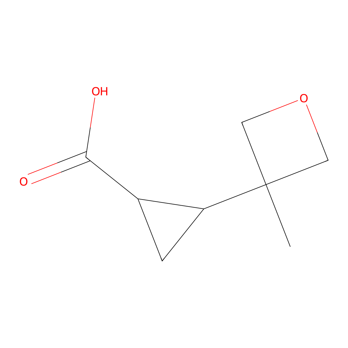 2-(3-Methyloxetan-3-yl)cyclopropane-1-carboxylic acid molecular structure, CAS 1903250-28-1