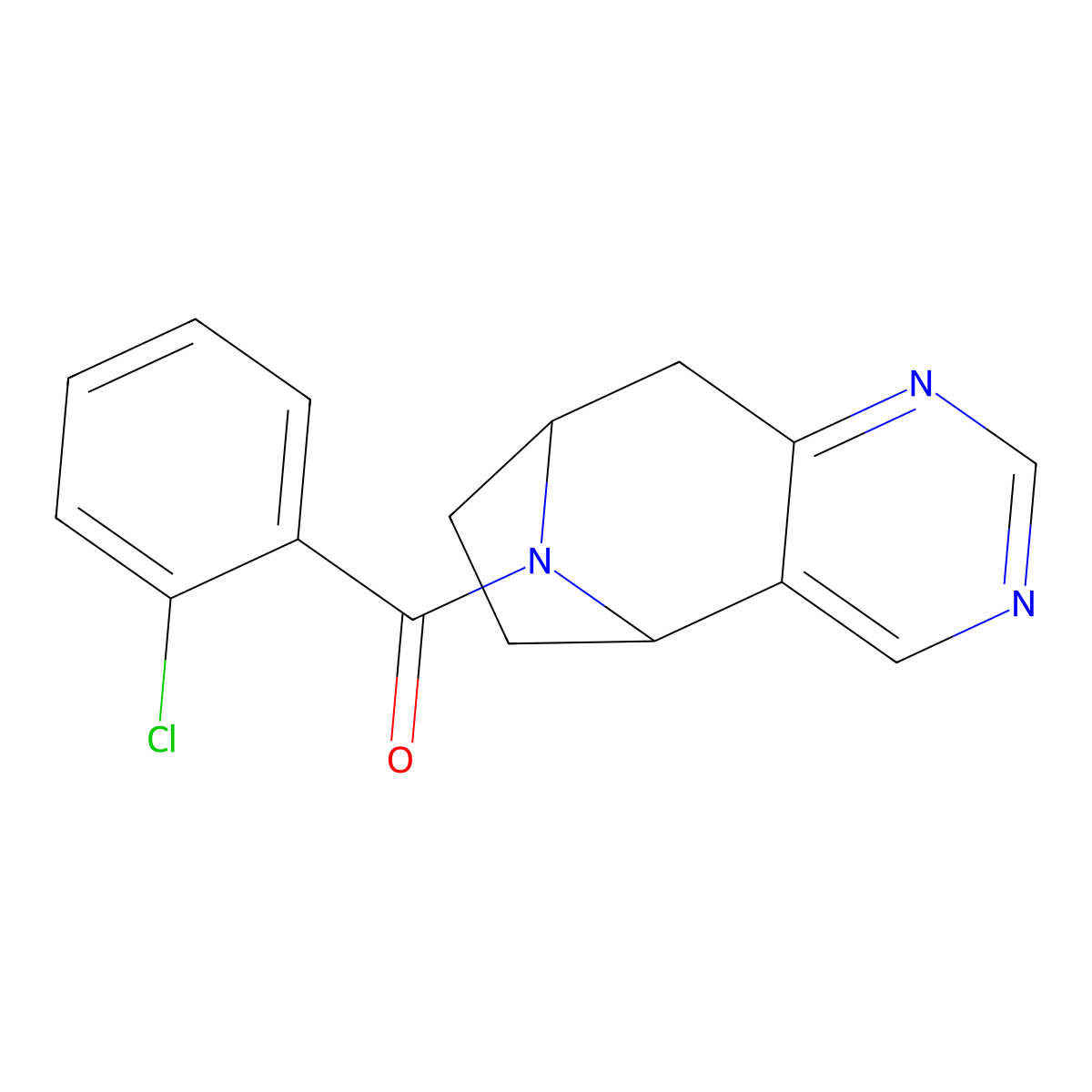 (2-chlorophenyl)((5R,8S)-6,7,8,9-tetrahydro-5H-5,8-epiminocyclohepta[d]pyrimidin-10-yl)methanone molecular structure, CAS 1903255-65-1