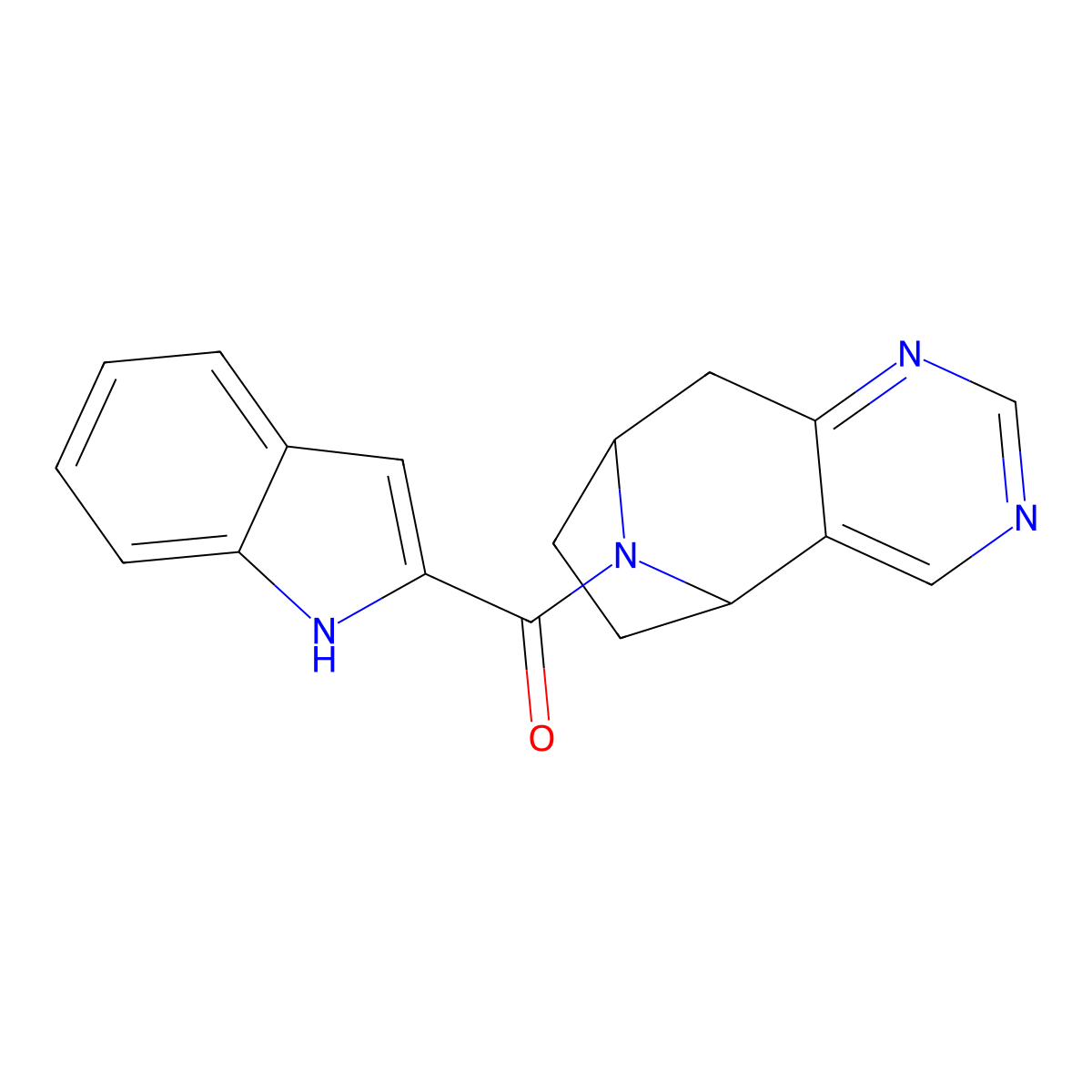 12-(1H-indole-2-carbonyl)-4,6,12-triazatricyclo[7.2.1.0^{2,7}]dodeca-2(7),3,5-triene molecular structure, CAS 1903255-77-5