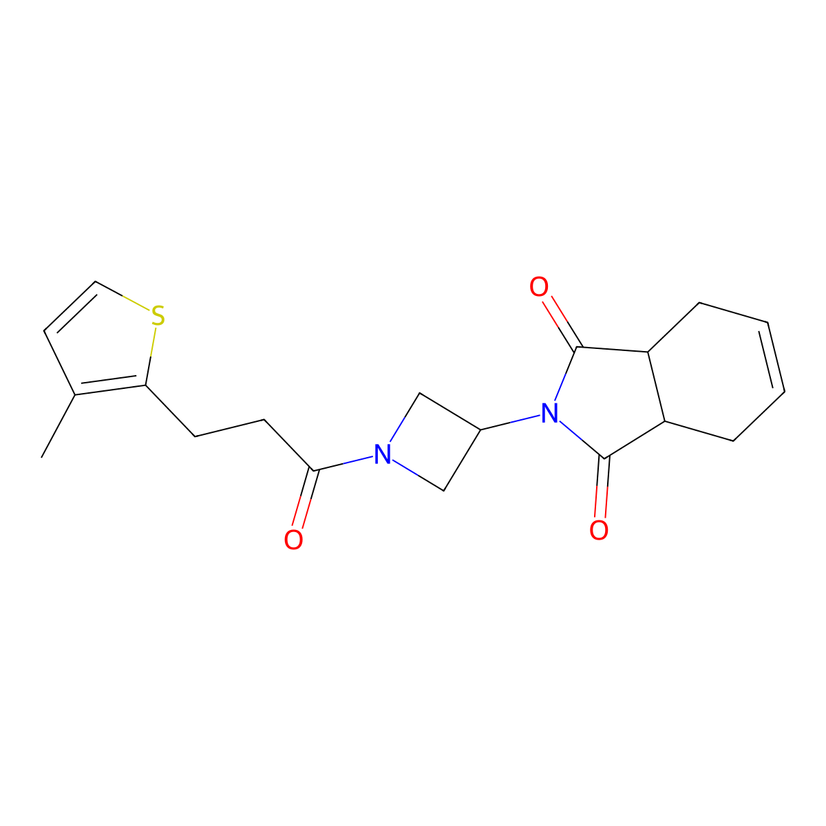 2-(1-(3-(3-methylthiophen-2-yl)propanoyl)azetidin-3-yl)-3a,4,7,7a-tetrahydro-1H-isoindole-1,3(2H)-dione molecular structure, CAS 1903257-65-7