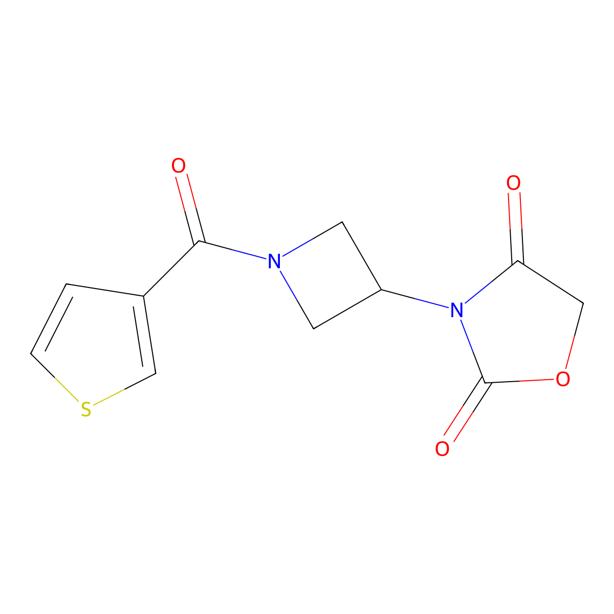3-(1-(Thiophene-3-carbonyl)azetidin-3-yl)oxazolidine-2,4-dione molecular structure, CAS 1903258-85-4