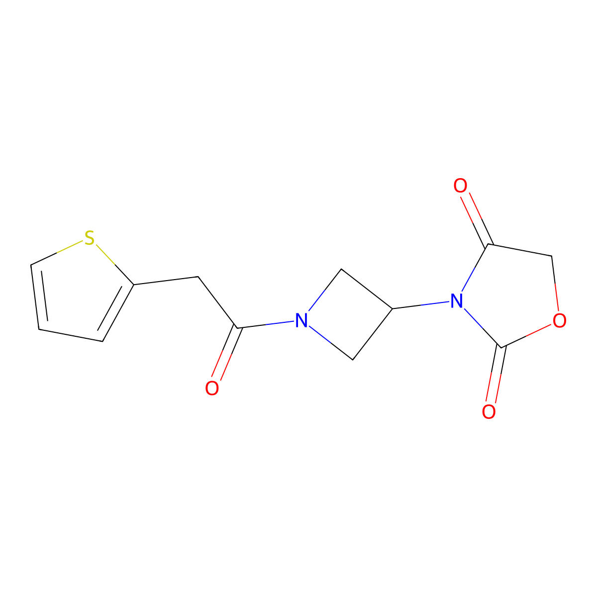 3-(1-(2-(Thiophen-2-yl)acetyl)azetidin-3-yl)oxazolidine-2,4-dione molecular structure, CAS 1903259-01-7