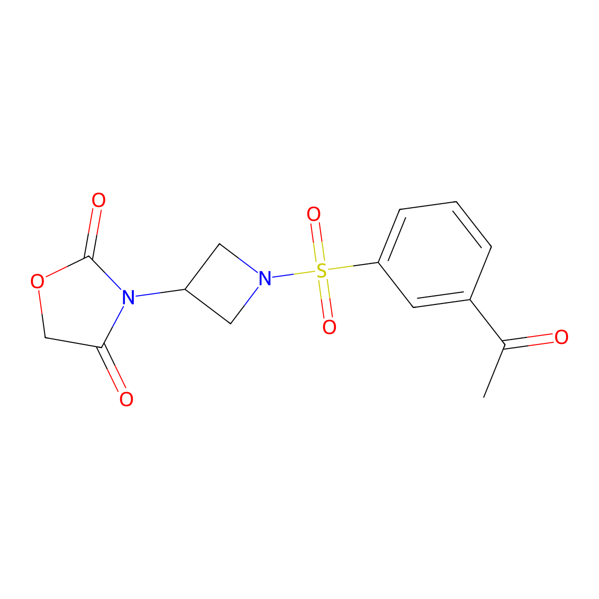 3-(1-((3-Acetylphenyl)sulfonyl)azetidin-3-yl)oxazolidine-2,4-dione molecular structure, CAS 1903259-97-1