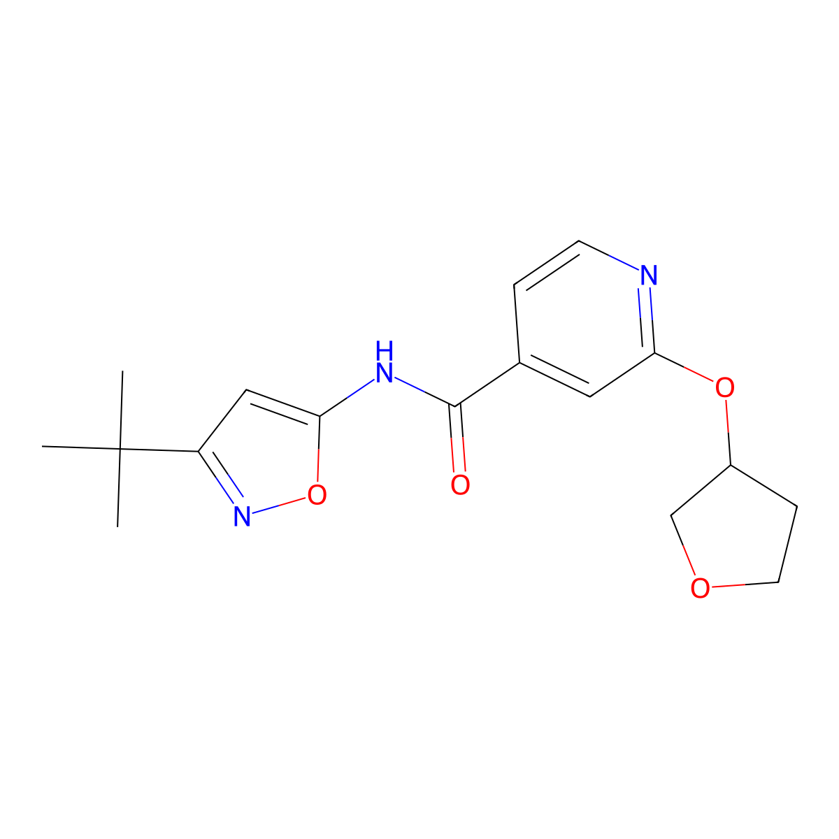 N-(3-(tert-butyl)isoxazol-5-yl)-2-((tetrahydrofuran-3-yl)oxy)isonicotinamide molecular structure, CAS 1903265-68-8