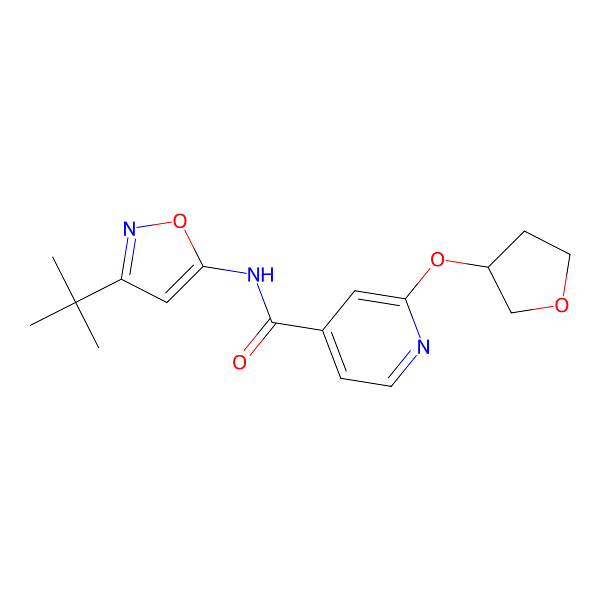 N-(3-(tert-butyl)isoxazol-5-yl)-2-((tetrahydrofuran-3-yl)oxy)isonicotinamide molecular structure, CAS 1903265-68-8