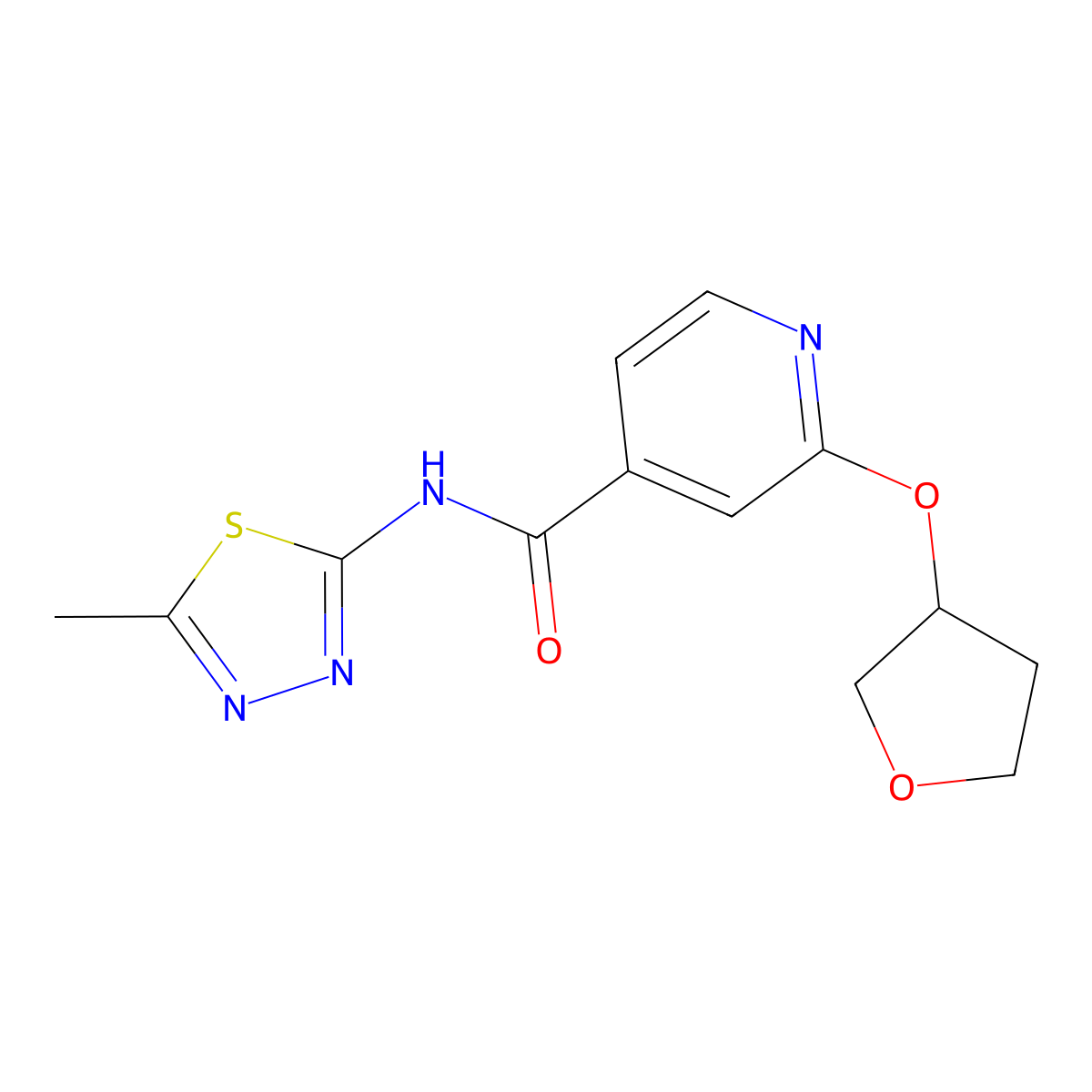 N-(5-methyl-1,3,4-thiadiazol-2-yl)-2-((tetrahydrofuran-3-yl)oxy)isonicotinamide molecular structure, CAS 1903266-84-1