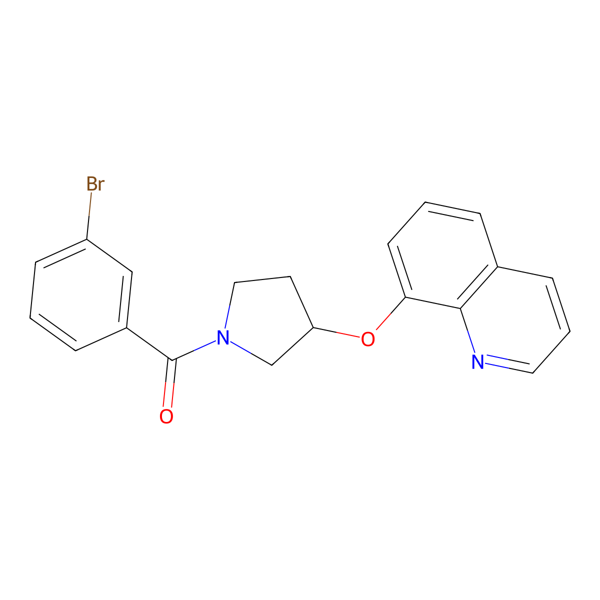 8-{[1-(3-Bromobenzoyl)pyrrolidin-3-yl]oxy}quinoline molecular structure, CAS 1903269-21-5