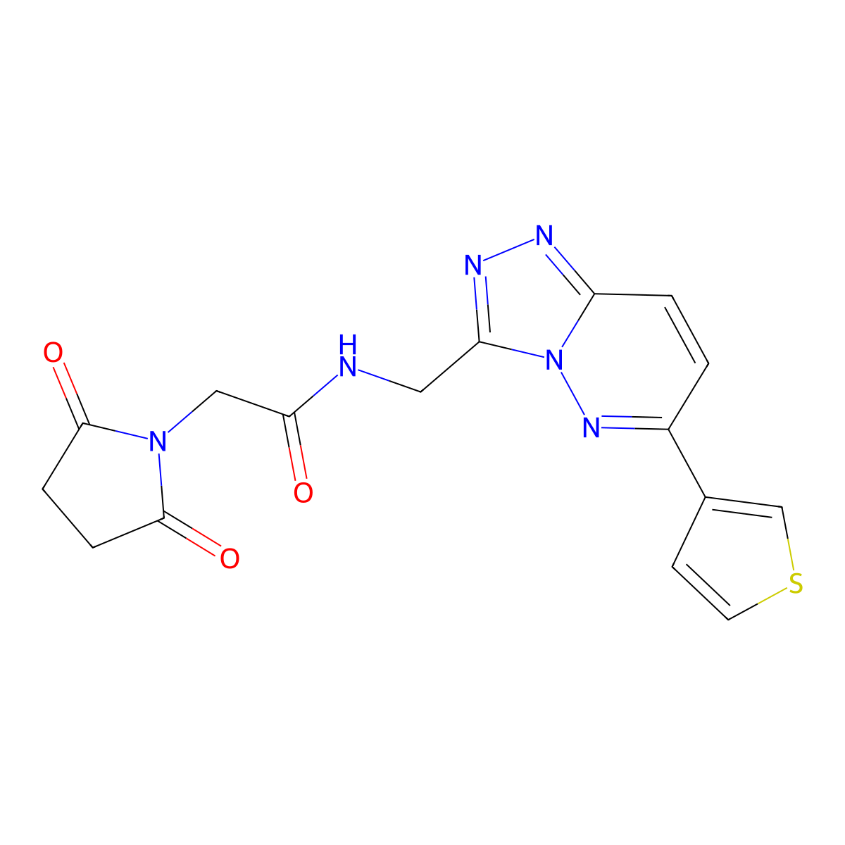 2-(2,5-dioxopyrrolidin-1-yl)-N-{[6-(thiophen-3-yl)-[1,2,4]triazolo[4,3-b]pyridazin-3-yl]methyl}acetamide molecular structure, CAS 1903278-47-6