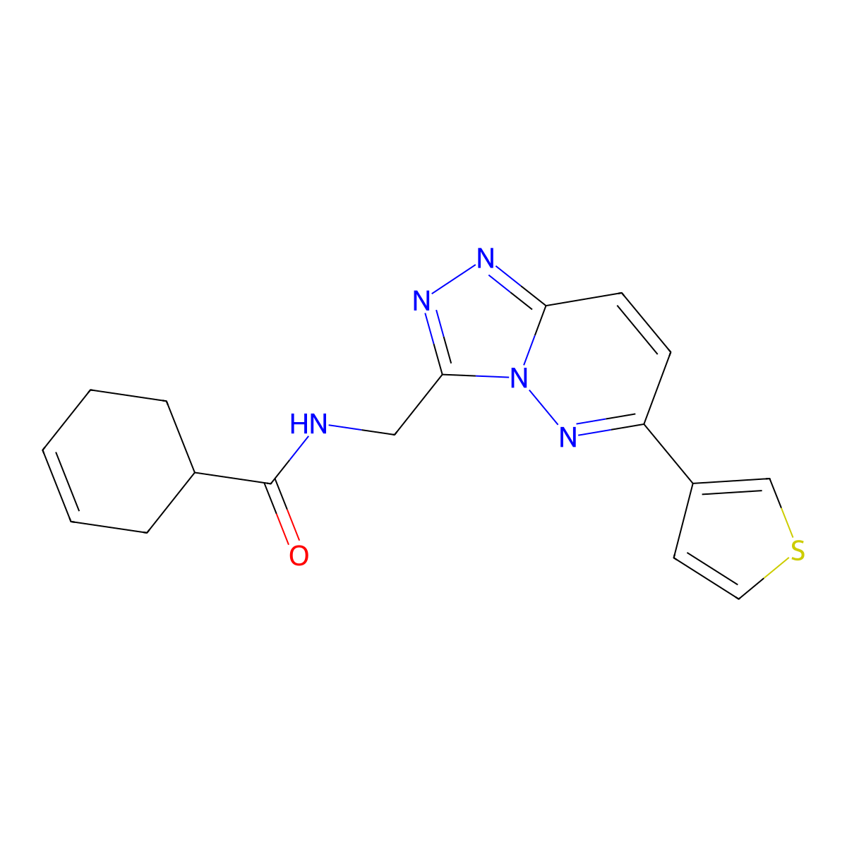 N-((6-(thiophen-3-yl)-[1,2,4]triazolo[4,3-b]pyridazin-3-yl)methyl)cyclohex-3-enecarboxamide molecular structure, CAS 1903278-57-8