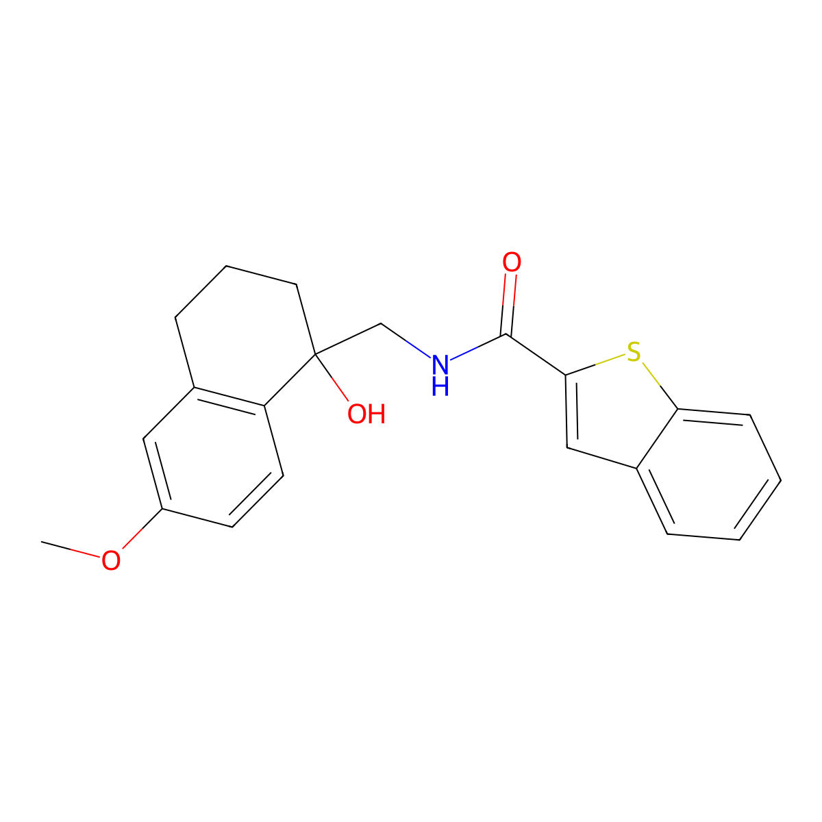 N-((1-hydroxy-6-methoxy-1,2,3,4-tetrahydronaphthalen-1-yl)methyl)benzo[b]thiophene-2-carboxamide molecular structure, CAS 1903279-60-6