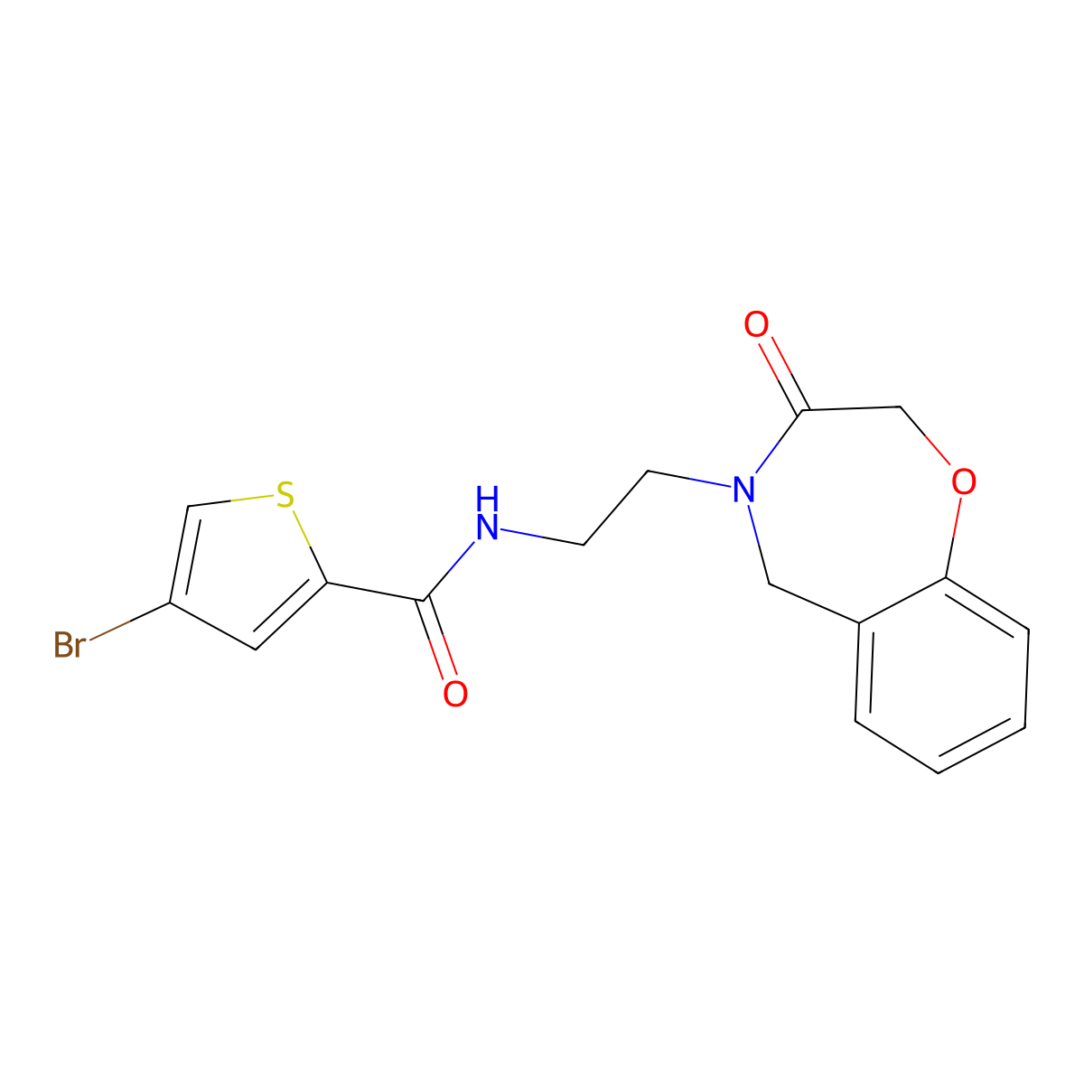 4-bromo-N-(2-(3-oxo-2,3-dihydrobenzo[f][1,4]oxazepin-4(5H)-yl)ethyl)thiophene-2-carboxamide molecular structure, CAS 1903279-98-0