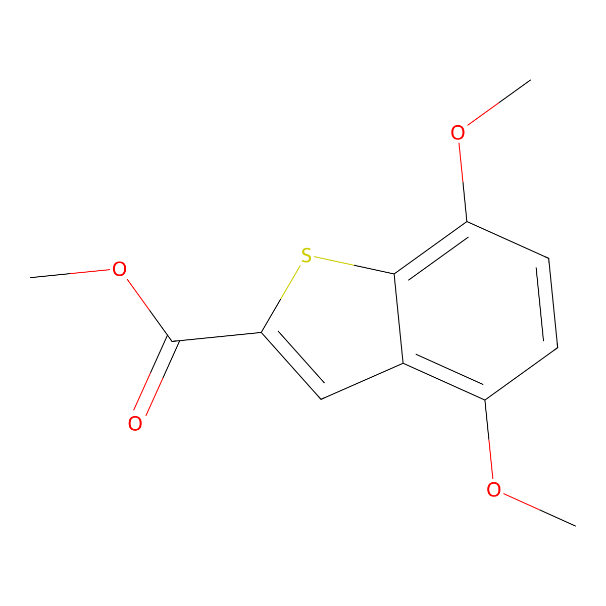 Methyl 4,7-dimethoxybenzo[b]thiophene-2-carboxylate molecular structure, CAS 190328-69-9