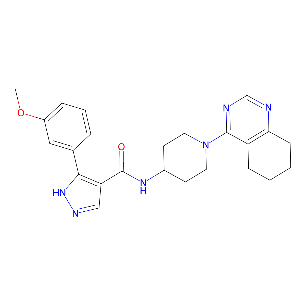 3-(3-methoxyphenyl)-N-(1-(5,6,7,8-tetrahydroquinazolin-4-yl)piperidin-4-yl)-1H-pyrazole-4-carboxamide molecular structure, CAS 1903283-24-8