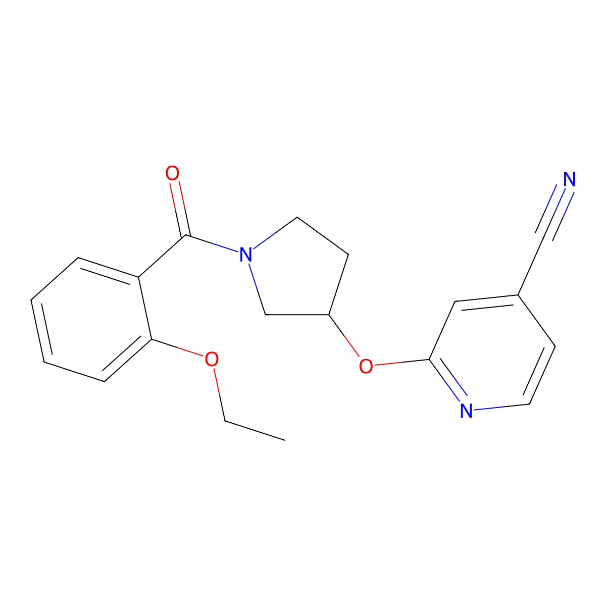 2-((1-(2-Ethoxybenzoyl)pyrrolidin-3-yl)oxy)isonicotinonitrile molecular structure, CAS 1903283-34-0